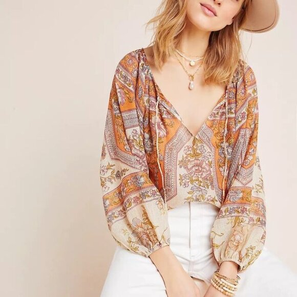 Mes Demoiselles Tops - Mes Demoiselles Roselle Balloon-Sleeved Blouse